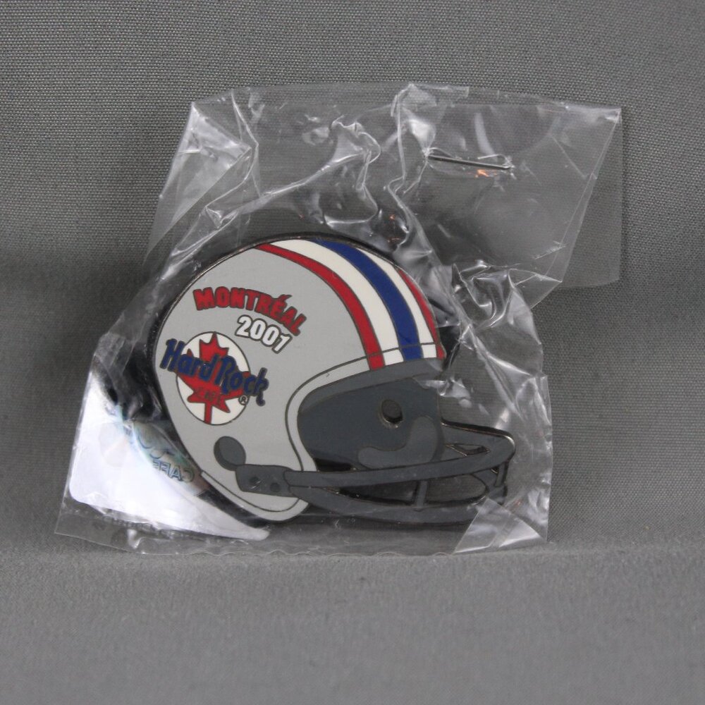 Grey Cup Pin (VTG) - 2001 Hard Rock Cafe Alouettes Helmet - Inlaid Pin